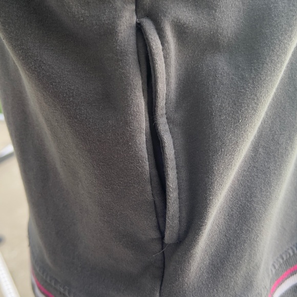 BCBG Max Azaria Hooded Jacket Large LG L Grey White and Pink Stripes - Picture 7 of 11